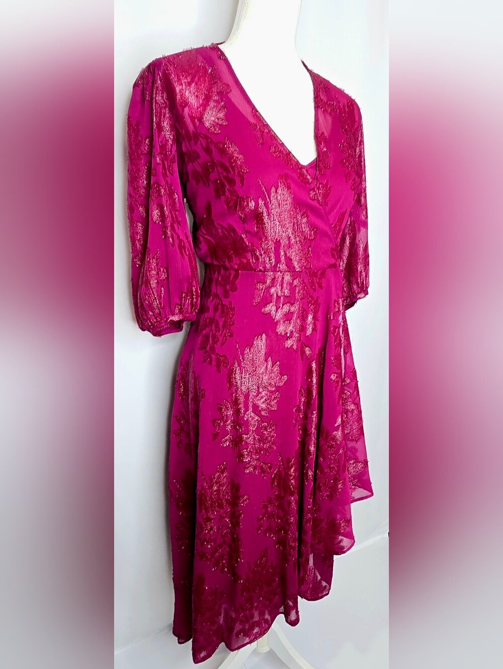 Calvin Klein Metallic Burnout Wedding Guest & Mother of the Bride Dress NWOT 10 - Picture 3 of 12